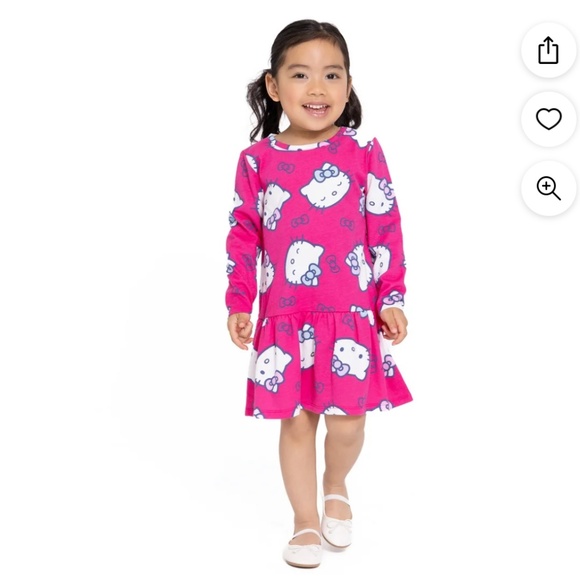 Hello Kitty Toddler Girls Pink Long Sleeve Drop Waist Dress Size 5T NWT - Picture 5 of 8